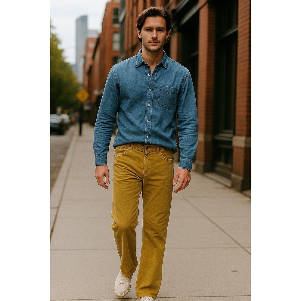 Dockers Men's Corduroy Pants Mustard Yellow Size 32x38 – Classic Fit Casual